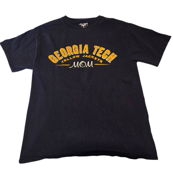 Champion Georgia Tech Yellow Jackets Mom Short Sleeve Black and Yellow Women's M - Picture 1 of 9